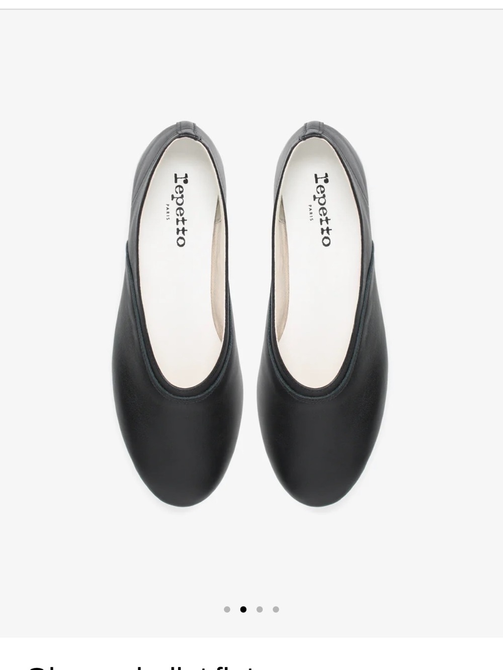 Repetto Olympe Black Calf Leather Round-Toe Ballet Flats